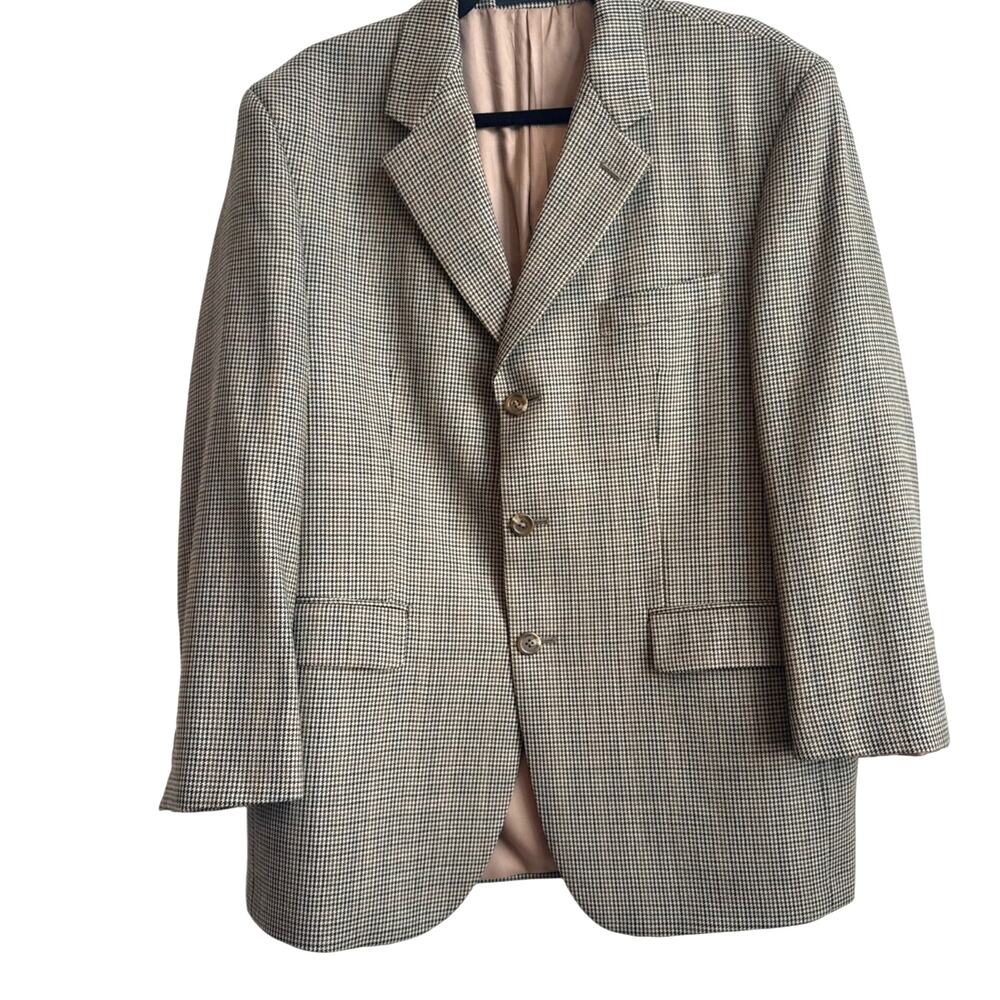 Ralph by Ralph Lauren 40S Wool Multicolor Micro Hounds Tooth Blazer